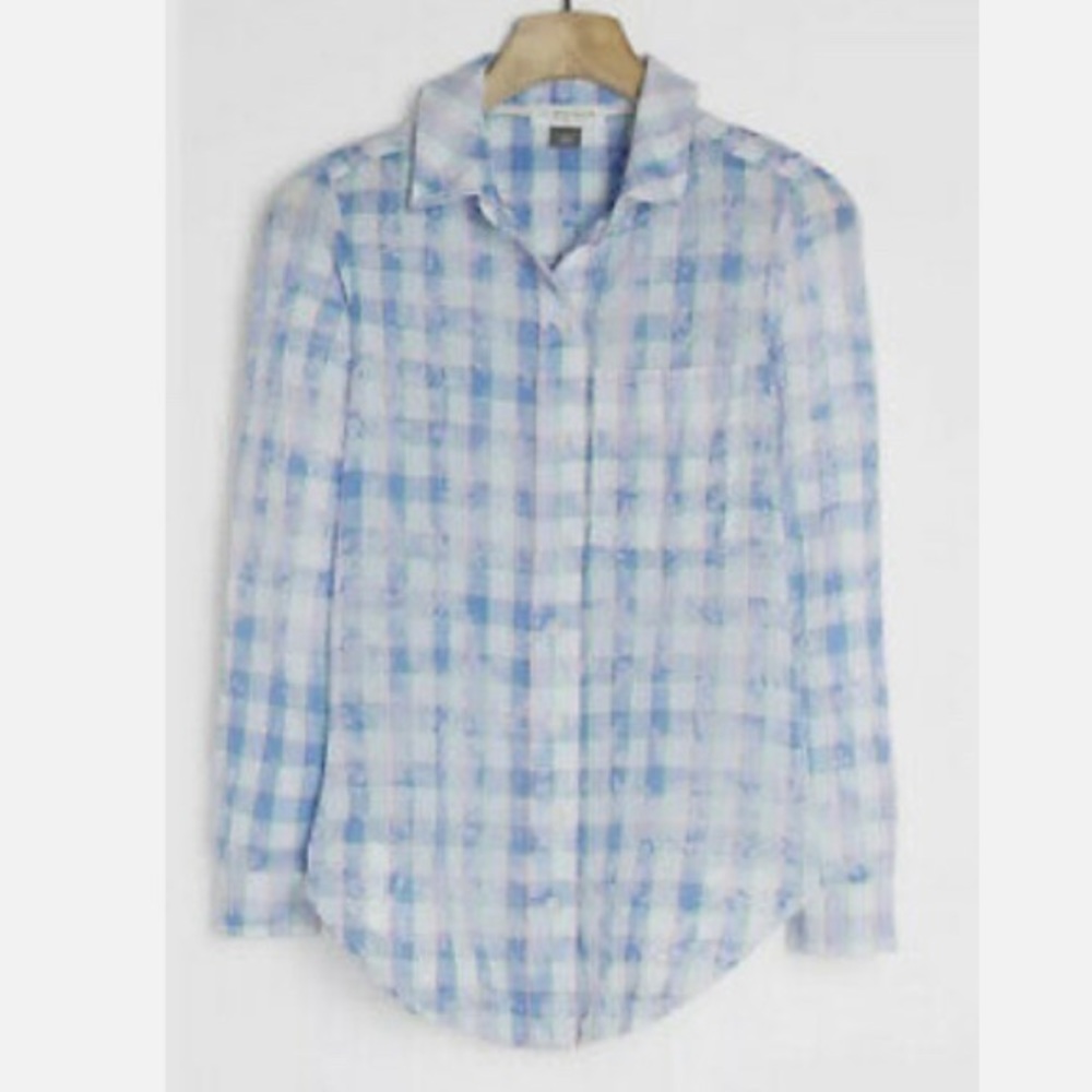 Anthropologie Pilcro The Cate Tye Dye Neon Button Down Size XS